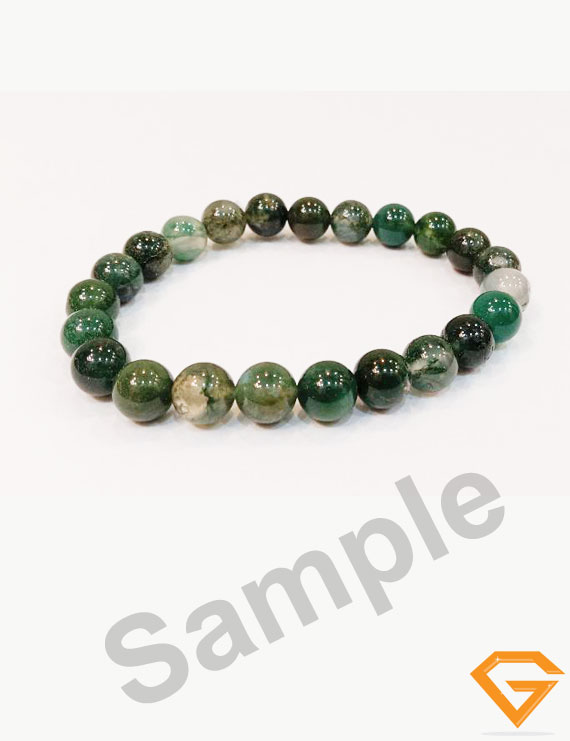 Natural Moss Agate Stone Bracelet 8mm